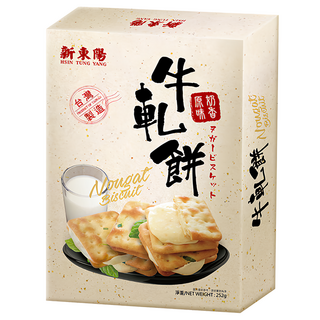 新東陽 牛軋餅 原味奶香 台灣經典零食, 252g, 1盒