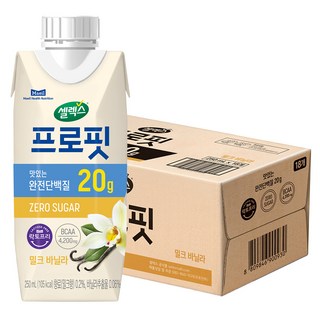 Selex 無糖完整蛋白飲 香草牛奶風味, 18瓶, 250ml