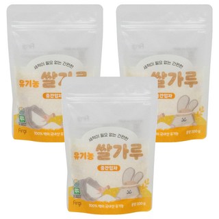 퍼기 유기농 이유식 쌀가루 중간입자, 200g, 3개