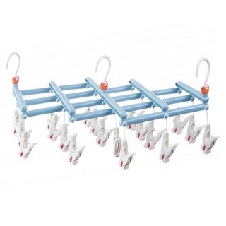 小麥購物 秒收曬衣架 C337 425g 19夾, 1個, 天青藍