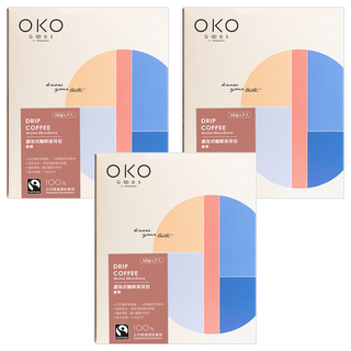OKO 生態綠 濾泡式咖啡掛耳包 濃醇 10g, 7包, 3盒