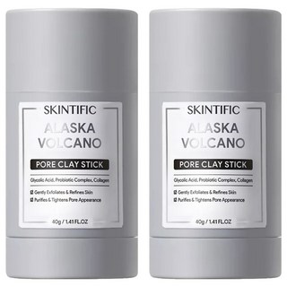 Skintific 阿拉斯加火山木炭深層毛孔清潔泥膜棒 40g, 2瓶