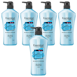Essential 逸萱秀 瞬效鎖水系列 清爽防油光洗髮精 0矽靈添加 適合髮根泛油、髮尾乾燥髮, 700ml, 5瓶