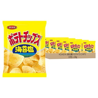KOIKEYA 湖池屋 POTATO CHIPS 平切洋芋片 海苔鹽口味 28g, 10包