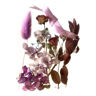 A-ONE 匯旺 浮游花DIY花材包，天然植物乾燥花，12 x 12 CM, 紫羅迷夢