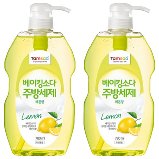 Tamsaa 小蘇打蔬果碗盤洗潔精，檸檬清香，780ml, 2瓶