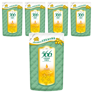 566 抗屑柔順洗髮乳 補充包, 天然乳油木果成分, 調節頭皮、平衡油脂, 保濕鎖水、柔順滋潤, 510g, 5包