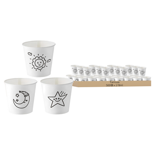 Tamsaa 月亮太陽星星圖案紙杯 178ml, 500個, 1組