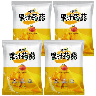 吃果籽 芒果 台灣在地芒果 擠壓式果汁蒟蒻 獨立包裝 無添加色素 無防腐劑 無消泡劑 果汁含量10%, 240g, 4包