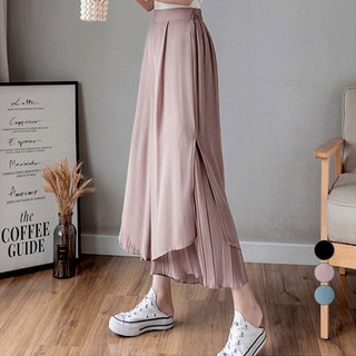 PAPERMENTS 女款寬鬆雪紡9分寬褲