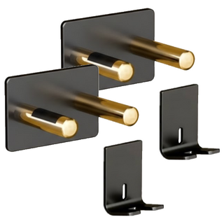 拍平方 輕奢吹風機架 太空鋁 免打孔安裝 防鏽耐磨, 黑金色, 2個