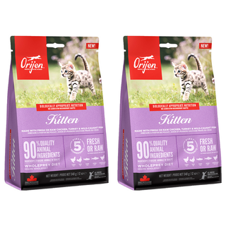 Orijen 歐睿健 台灣公司貨 幼貓 無穀配方 乾飼料, 野牧鮮雞, 340g, 1包, 鮮雞, 2袋