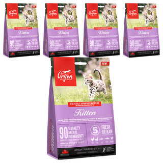 Orijen 歐睿健 台灣公司貨 幼貓 無穀配方 乾飼料, 野牧鮮雞, 340g, 1包, 鮮雞, 5袋