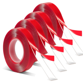 AHOYE 超黏無痕防水雙面膠帶 (寬1cm長300cm) PET材質, 4個