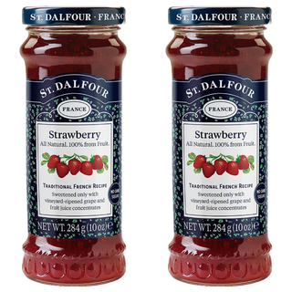 ST.DALFOUR 聖桃園 草莓果醬 法國原裝進口 100%純水果 無添加蔗糖, 284g, 2罐