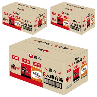 NONGSHIM 農心 辛拉麵120g 4包 + 安城湯麵125g 2包 + 辛拉麵 辣白醬風味137g 2包, 24包