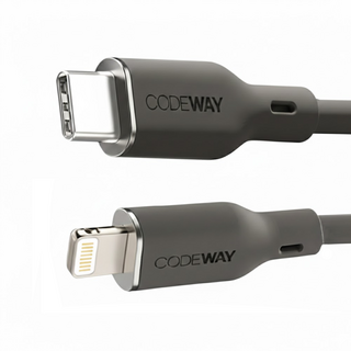 CODEWAY PALLET系列 USB-C to Lightning 充電傳輸線, 2m, 黑色, 1條
