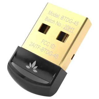 Avantree 迷你型藍牙5.0 USB發射器 適用於Win10系統的電腦, DG45, 金色 + 黑色, 1個