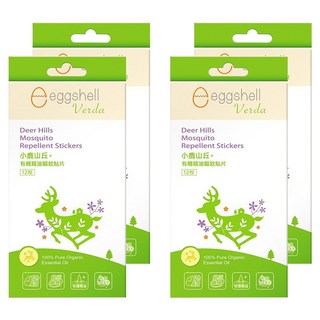 小鹿山丘 有機精油驅蚊貼片12入 採用日本植物成分 長效12小時防蚊 超細纖維材質 無添加DEET、樟腦等, 60g, 4盒