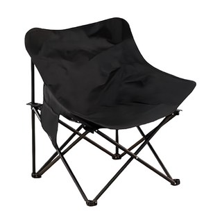 經典戶外露營月亮椅 附收納袋, 黑色, 1個