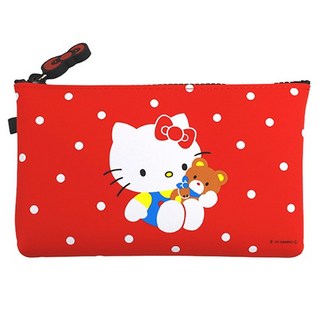 Hello Kitty 凱蒂貓 矽膠零錢包, 紅色圓點, 19 x 11.5 x 2.5cm, 紅色, 1個