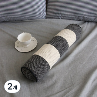뽐에떼 브릭 원통 베개, 차콜 + 아이보리, 2개