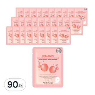 MediFlower 膠原蛋白彈力面膜, 1片, 90片
