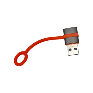 Mcdodo 麥多多 積木系列 Type-C母 轉 USB3.0公 轉接頭 帶掛繩, 黑色 + 橙色, 1個