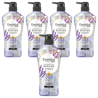 Essential 逸萱秀 香氛精油修護洗髮精 薰衣草&鳶尾 0矽靈水感配方, 700ml, 5瓶