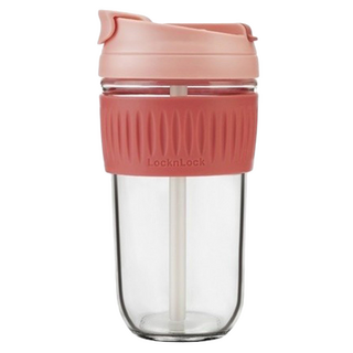 LocknLock 樂扣樂扣 手持玻璃杯, 深粉色, 350ml, 1個