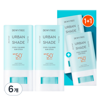 DEWYTREE Urban Shade清涼鎮靜防曬棒 SPF50+ PA++++, 20g, 6支