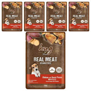 hug 哈格 Plus 無穀主食狗餐包 雞肉佐地瓜 澳洲配方, 100g, 5包