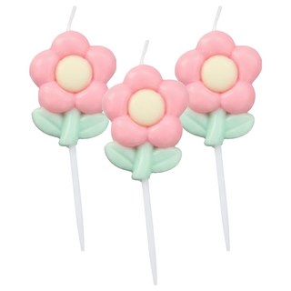 小花蠟燭 派對裝飾, 粉色, 1組, 粉花