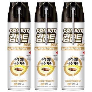 컴배트 빈대퇴치제 수성 맥스 에어졸 바퀴약, 500ml, 3개