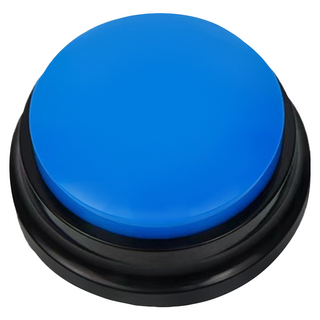 寵物錄音按鈕互動鈴，萌爪輕按多款語音發聲，可重複錄音自由錄製內容, 78g, 藍色, 1個