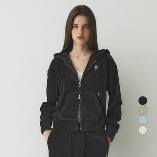 WHO.A.U 女款 Steve 燈芯絨連帽拉鍊外套 WHMZE4T21F