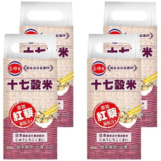 三好米 十七穀米 添加紅藜新配方 養身穀米, 1.2kg, 4包