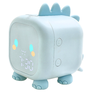 西格傢飾 智能恐龍LED小鬧鐘, 貪睡鬧鈴, 溫度顯示切換, 淺藍色