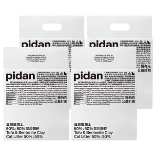 pidan 寵物貓砂 經典 豆腐膨潤土混合砂, 2.4kg, 4袋