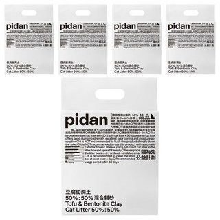 pidan 寵物貓砂 經典 豆腐膨潤土混合砂, 2.4kg, 5袋, 原味混合砂