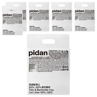 pidan 寵物貓砂 經典 豆腐膨潤土混合砂, 2.4kg, 6袋, 原味混合砂