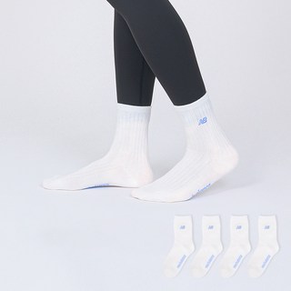 뉴발란스 여성용 자수 로고 중목 골지양말 4켤레