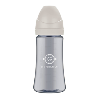 GROSMIMI 黑色系列 PPSU奶瓶 無奶嘴, 黑色系列 奶油米色, 300ml, 2個