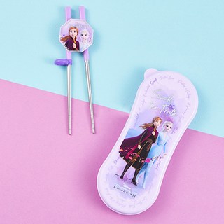 LILFANT 冰雪奇緣2不鏽鋼學習筷+收納盒組, 混色, 筷子+餐具盒, 1組