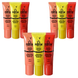 Dr.PAWPAW 萬用木瓜霜 10ml 3入組, 無色+蜜桃粉+紅色, 3組