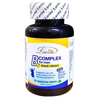 Lovita 男性緩釋型養生活力B群 素食錠, 1.2g, 30顆, 1罐