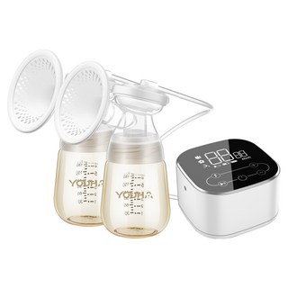 YOUHA 優合 雙邊電動吸乳器 YH-5020S 搭配優捷免手持真空集乳杯 24mm 哺乳, 黑色, 1組