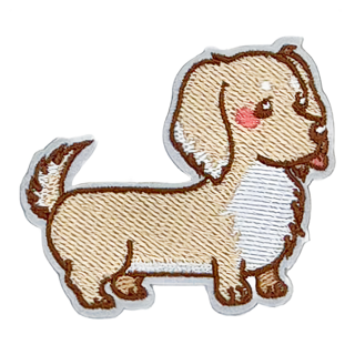 Hi 你好 刺繡貼紙, 奶油臘腸, 1張