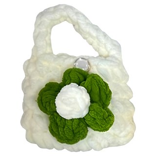 Timo 針織花朵 毛絨耳機套, 奶油白, 1個