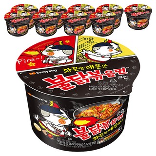 불닭볶음면 큰컵 105g, 10개